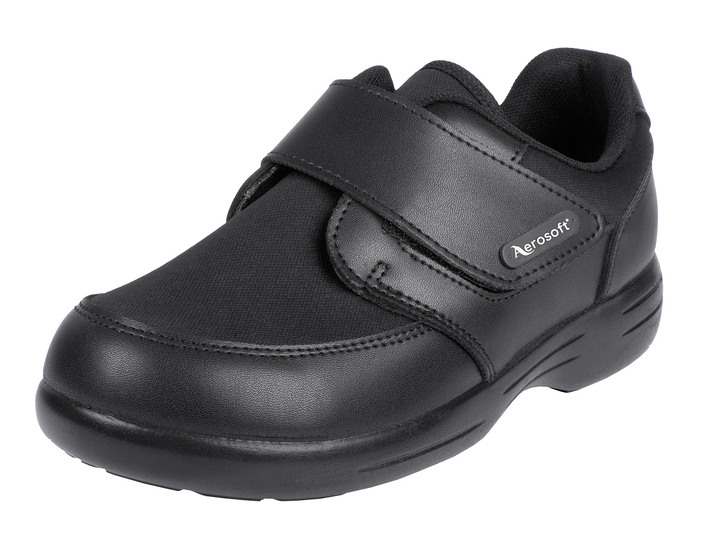 Halbschuhe - Damen-/Herren-Klettschuh in Weite H für den kräftigen Fuß, in Größe 036 bis 046, in Farbe SCHWARZ Ansicht 1