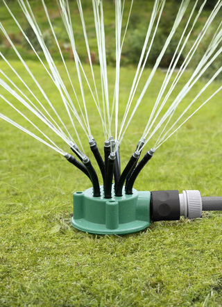 Gartenpflege - Rasensprinkler mit 12 flexible Arme, in Farbe GRÜN-SCHWARZ – Farbe GRÜN-SCHWARZ – Ansicht 