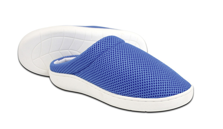 Hausschuhe - Gel-Slipper, in Größe L bis XXL, in Farbe BLAU-WEISS Ansicht 2