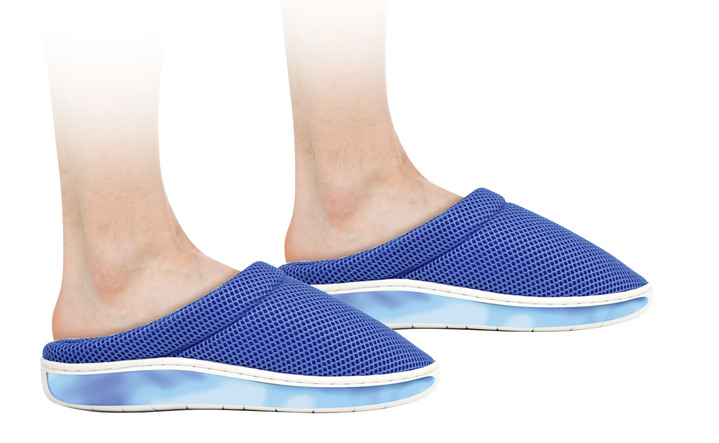 Hausschuhe - Gel-Slipper, in Größe L bis XXL, in Farbe BLAU-WEISS Ansicht 3