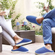 Hausschuhe - Gel-Slipper, in Größe L bis XXL, in Farbe BLAU-WEISS – Farbe BLAU-WEISS – Ansicht 1