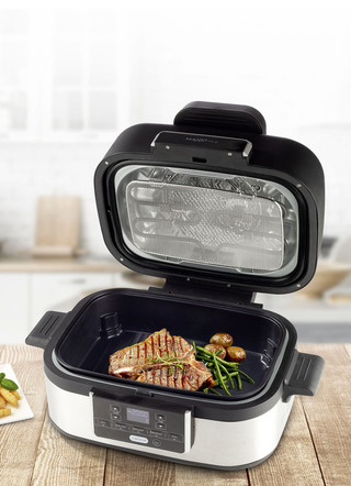 - Ein Muss für alle Grillfans: Multigrill mit Heißluft, in Farbe SCHWARZ-SILBER – Farbe SCHWARZ-SILBER – Ansicht 