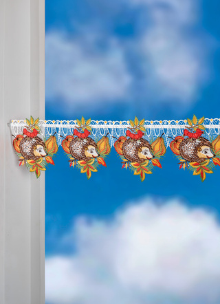 Landhaus & Küche - Stangendeko aus echter Plauener Spitze – Farbe BUNT Landhaus & Küche - Stangendeko aus echter Plauener Spitze, in Größe 628 (H17xB48 cm) bis 664 (H17xB96 cm), in Farbe BUNT