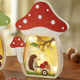 Wohnaccessoires - Beleuchtetes Pilz-Haus, batteriebetrieben, in Farbe ROT-GRÜN, in Ausführung Mit Igel-Motiv und rotem Dach – Farbe ROT-GRÜN – Ansicht 1