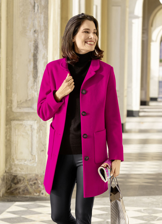 Jacken, Mäntel, Blazer - Kurzmantel mit Stehkragen Jacken, Mäntel, Blazer - Kurzmantel mit Stehkragen, in Größe 036 bis 052, in Farbe PINK