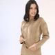 Pullover - Pullover mit diagonalem Rippensaum – Farbe CAMEL – Ansicht 1 Pullover - Pullover mit diagonalem Rippensaum, in Größe L(44/46) bis XS(32/34), in Farbe CAMEL – Farbe CAMEL – Ansicht 1