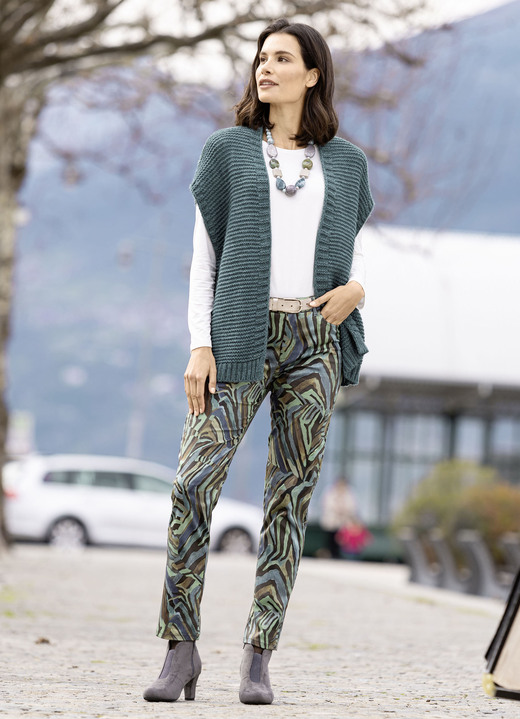 Jacken, Westen & Sets - Strickweste mit Alpaka , in Größe L(44/46) bis XL(48/50), in Farbe DUNKELSALBEI MELIERT Ansicht 3