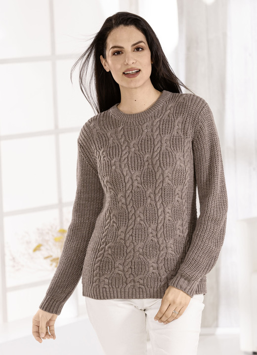 Pullover - Pullover in Strickmix, in Größe 036 bis 052, in Farbe NACHTBLAU Ansicht 3