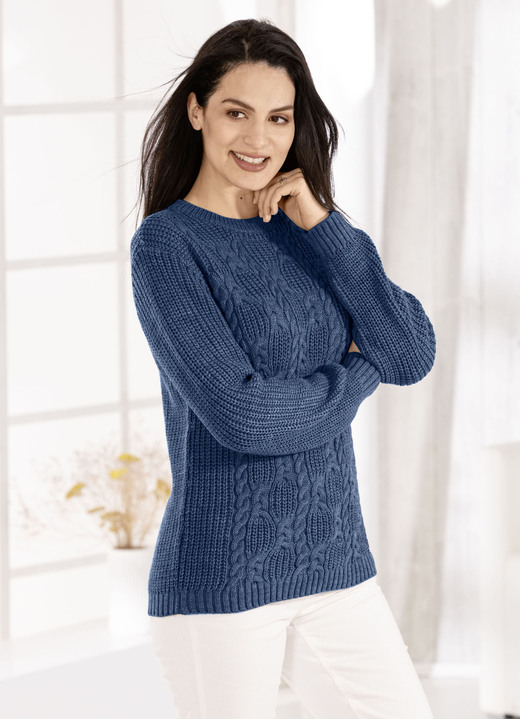 Pullover - Pullover in Strickmix, in Größe 036 bis 052, in Farbe NACHTBLAU Ansicht 2