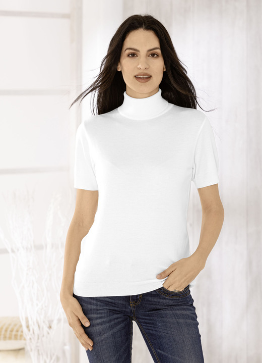 Pullover - Pulli in edel glänzender Qualität, in Größe 036 bis 052, in Farbe BLEU Ansicht 2