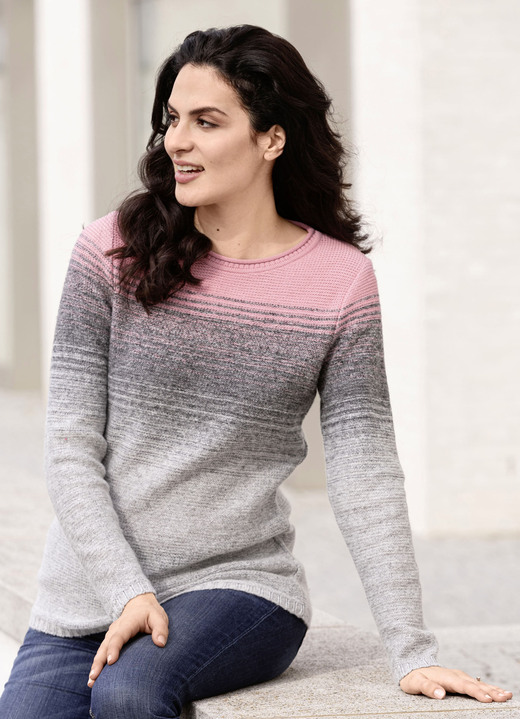 Pullover - Pullover in Garnmix Pullover - Pullover in Garnmix, in Größe 036 bis 052, in Farbe LACHS-GRAU