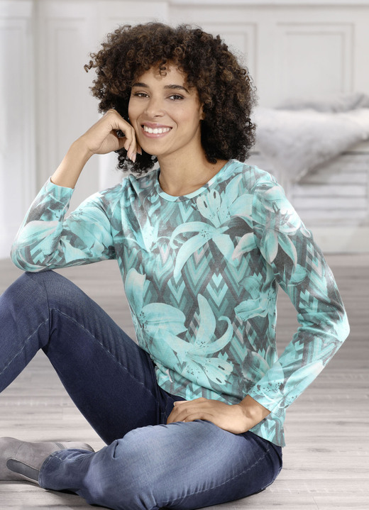 Pullover - Pullover in weich fließender Qualität, in Größe 038 bis 054, in Farbe HUMMER-MULTICOLOR Ansicht 3