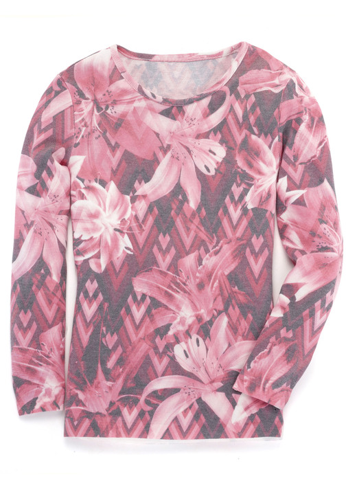 Pullover - Pullover in weich fließender Qualität, in Größe 038 bis 054, in Farbe HUMMER-MULTICOLOR Ansicht 1