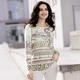 Pullover - Pullover mit Kaschmir – Farbe MINT-ECRU-MULTICOLOR – Ansicht 2 Pullover - Pullover mit Kaschmir, in Größe 036 bis 052, in Farbe MINT-ECRU-MULTICOLOR – Farbe MINT-ECRU-MULTICOLOR – Ansicht 2