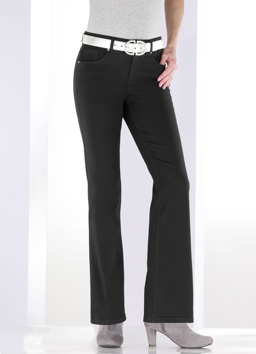 Jeans - Magic-Jeans mit modisch weiterem Beinverlauf, in Größe 017 bis 088, in Farbe SALBEI Ansicht 15