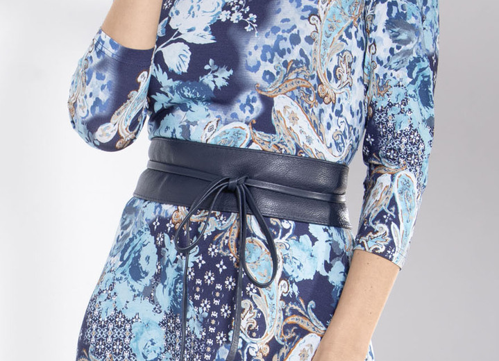 Sonstiges - Modischer Leder-Bindegürtel, 8 cm breit , in Farbe DUNKELBLAU Ansicht 2