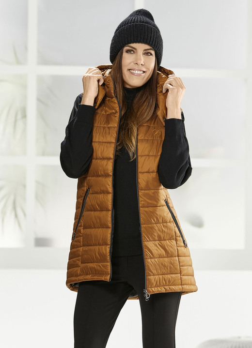 Jacken, Mäntel, Blazer - Weste mit 2-Wege-Reißverschluss Ansicht 2 Jacken, Mäntel, Blazer - Weste mit 2-Wege-Reißverschluss, in Größe 036 bis 052, in Farbe MANDEL Ansicht 2