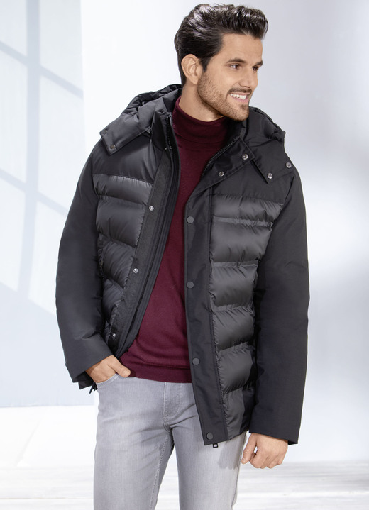 Herrenmode - Steppkurzjacke mit Stehkragen, in Größe 3XL (58) bis XXL (56), in Farbe SCHWARZ Ansicht 1