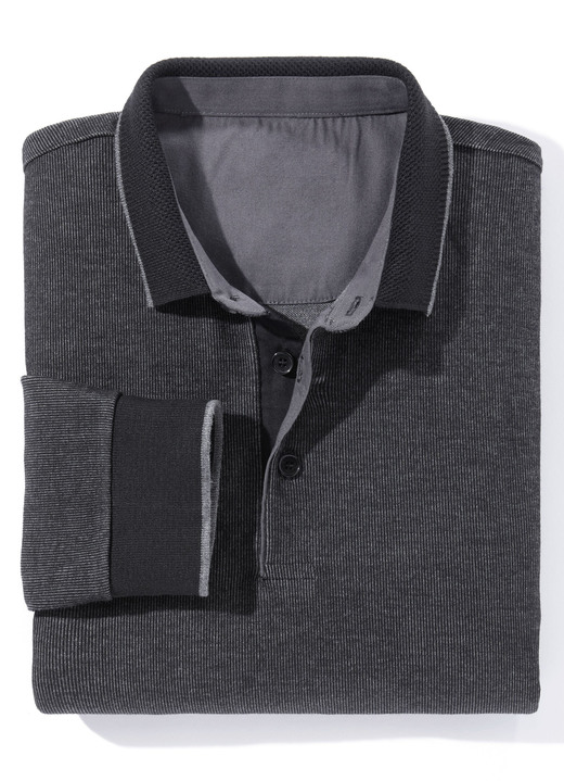 Hemden, Pullover & Shirts - Poloshirt in 3 Farben, in Größe 046 bis 062, in Farbe SCHWARZ Ansicht 1