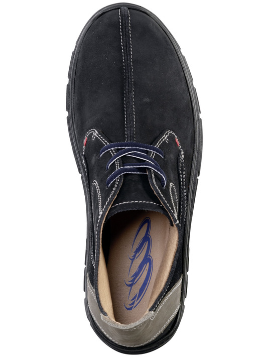 Stiefeletten - Schnür-Boot aus Nubukleder, in Größe 040 bis 046, in Farbe MARINE-TAUPE Ansicht 2