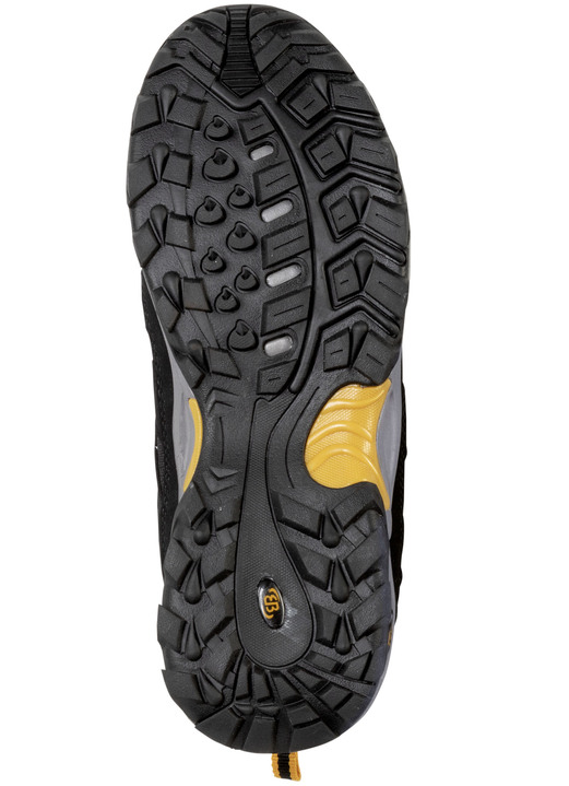 Slipper & Schnürschuhe - Schnürschuh mit gummierten Besätzen, in Größe 040 bis 048, in Farbe SCHWARZ-GELB Ansicht 3