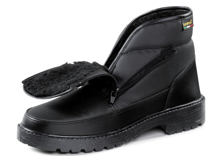 Stiefeletten - Stiefelette aus Synthetikmaterial, in Größe 040 bis 046, in Farbe SCHWARZ Ansicht 1