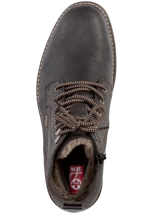 Stiefeletten - Rieker Schnür-Boot mit Warmfutter aus Lammfell und Plüschmaterial, in Größe 040 bis 047, in Farbe DUNKELBRAUN Ansicht 2