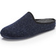 Hausschuhe - Pantoffel aus dezent gemustertem Textilmaterial, in Größe 039 bis 046, in Farbe GRAU – Farbe MARINE – Ansicht 1