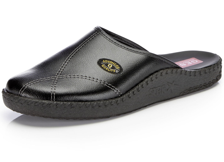 Mode - Klassische Herren-Pantoletten, mit anatomisch geformtem Fußbett, in Größe 039 bis 046, in Farbe BORDEAUX Ansicht 4