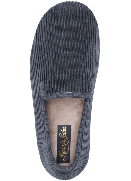 Hausschuhe - Textil-Hausschuh in Cord-Optik, in Größe 040 bis 046, in Farbe MARINE Ansicht 8