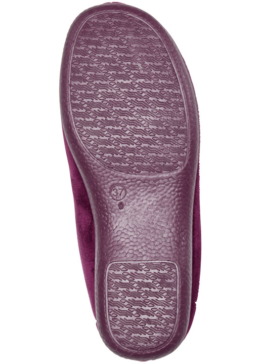 Hausschuhe - Laurina Hausschuh aus samtigen Textilmaterial, in Größe 036 bis 042, in Farbe BORDEAUX Ansicht 3