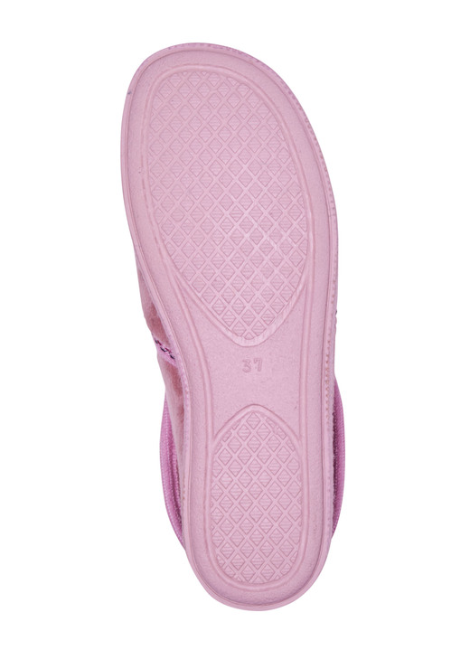 Hausschuhe - Laurina, warme Damen-Hausschuhe, mit Gummizug, in Größe 036 bis 042, in Farbe FLIEDER Ansicht 6