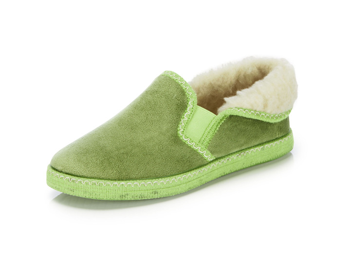 Hausschuhe - Laurina, warme Damen-Hausschuhe, mit Gummizug, in Größe 036 bis 042, in Farbe FLIEDER Ansicht 7