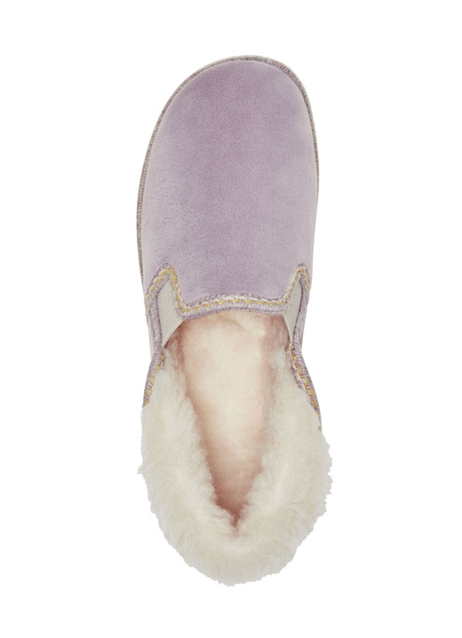 Hausschuhe - Laurina, warme Damen-Hausschuhe, mit Gummizug, in Größe 036 bis 042, in Farbe FLIEDER Ansicht 2