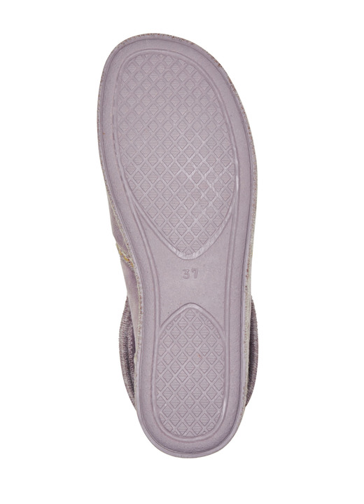 Hausschuhe - Laurina, warme Damen-Hausschuhe, mit Gummizug, in Größe 036 bis 042, in Farbe FLIEDER Ansicht 3