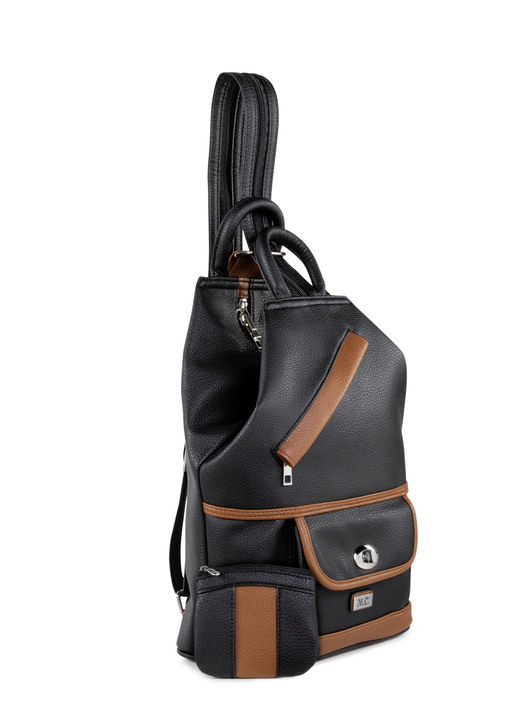 - Rucksack mit Börse, in Farbe SCHWARZ-COGNAC Ansicht 1