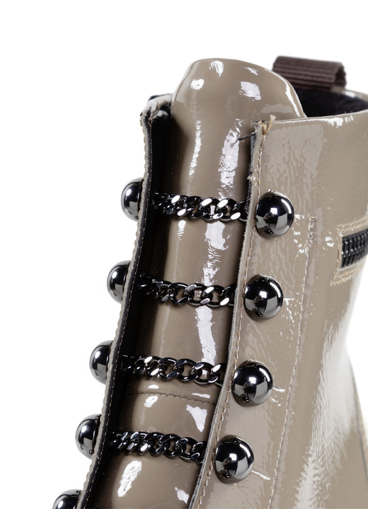 Komfortschuhe - Remonte Stiefelette mit trendigen Zierketten in Schnür-Optik, in Größe 036 bis 042, in Farbe TAUPE Ansicht 5