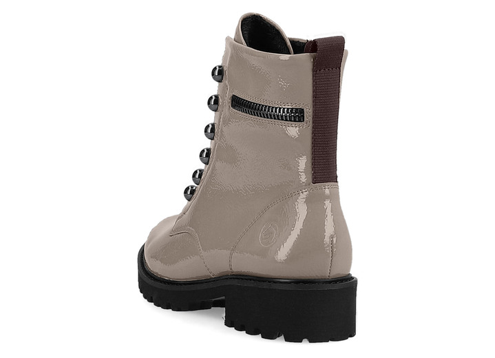 Komfortschuhe - Remonte Stiefelette mit trendigen Zierketten in Schnür-Optik, in Größe 036 bis 042, in Farbe TAUPE Ansicht 4