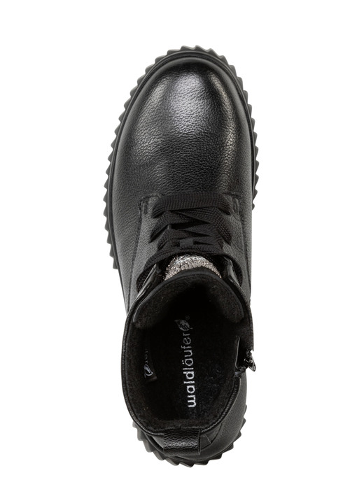 Komfortschuhe - Waldläufer Schnür-Bootie mit effektvollen Glitzer-Steinchen, in Größe 3 1/2 bis 8, in Farbe SCHWARZ Ansicht 2