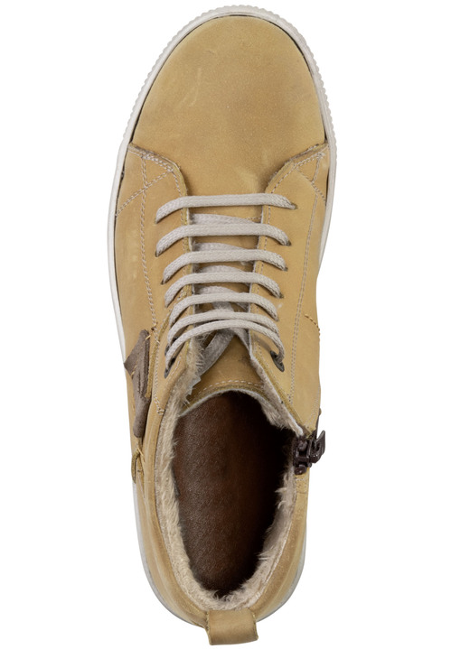 Komfortschuhe - ELENA EDEN Schnür-Bootie aus Nubukleder, mit Leder-Applikation, in Größe 036 bis 042, in Farbe CURRY Ansicht 4