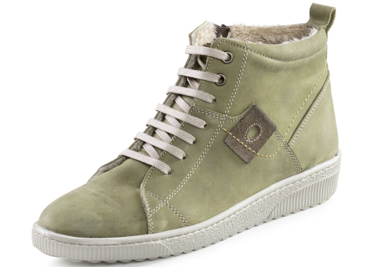 Komfortschuhe - ELENA EDEN Schnür-Bootie aus Nubukleder, mit Leder-Applikation, in Größe 036 bis 042, in Farbe JEANS Ansicht 9