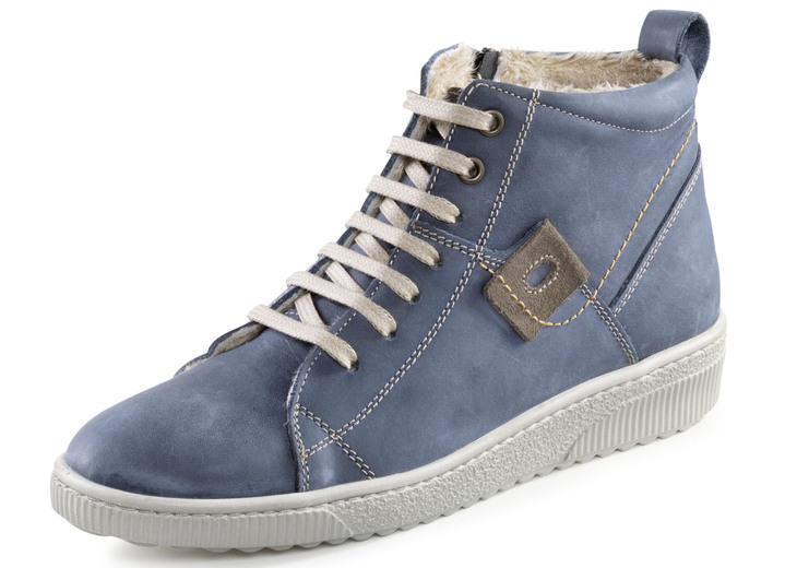 Komfortschuhe - ELENA EDEN Schnür-Bootie aus Nubukleder, mit Leder-Applikation, in Größe 036 bis 042, in Farbe CURRY Ansicht 9