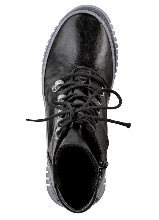 Komfortschuhe - Gemini Schnür-Bootie aus weichem Rind-Nappaleder, in Größe 036 bis 042, in Farbe SCHWARZ Ansicht 2