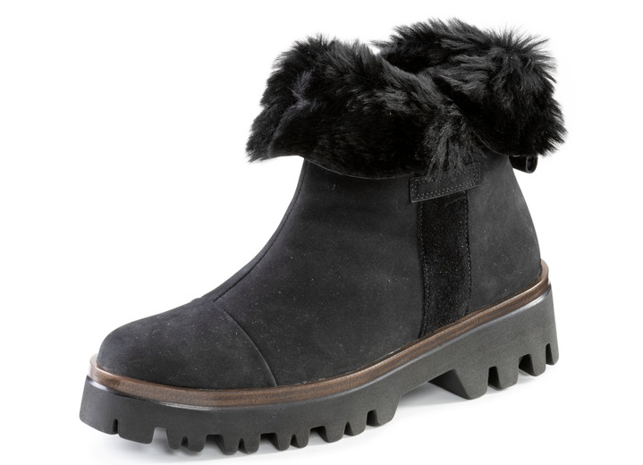 - Waldläufer Stiefelette mit kuscheligem Kragen aus Lammfell, in Größe 4 1/2 bis 9, in Farbe SCHWARZ Ansicht 2