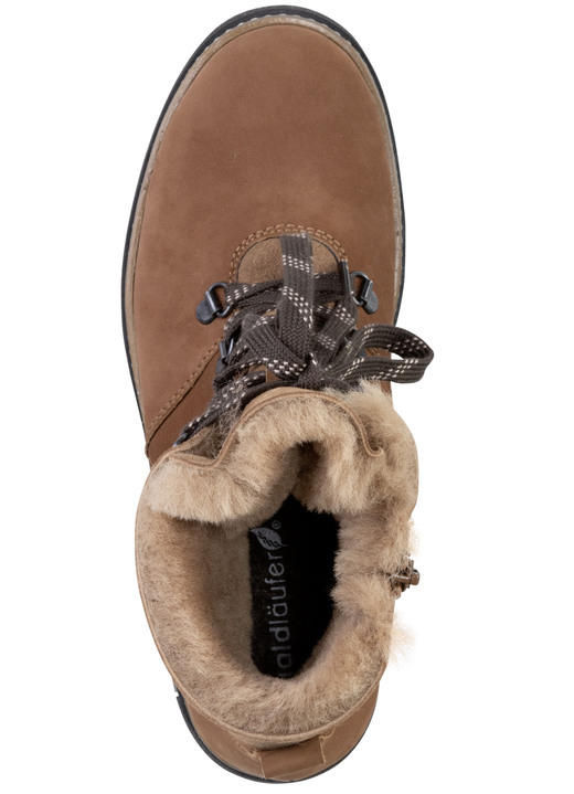 Komfortschuhe - Waldläufer Schnür-Stiefelette mit kuscheligem Kragen aus Lammfell, in Größe 3 1/2 bis 8, in Farbe JEANSBLAU Ansicht 11