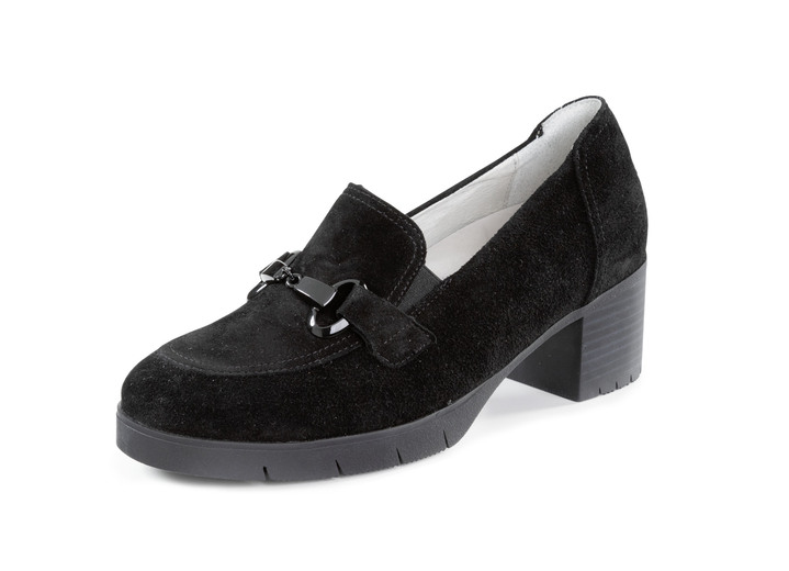 Komfortschuhe - Waldläufer, bequemer Damen-Trotteur, Weite H, mit herausnehmbarem Fußbett, in Größe 3 1/2 bis 8, in Farbe SCHWARZ Ansicht 1