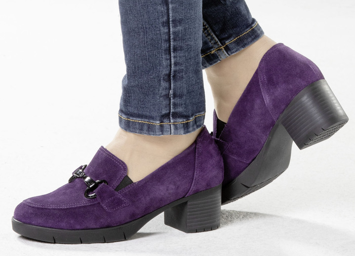 Komfortschuhe - Waldläufer, bequemer Damen-Trotteur, Weite H, mit herausnehmbarem Fußbett, in Größe 3 1/2 bis 8, in Farbe LILA Ansicht 4