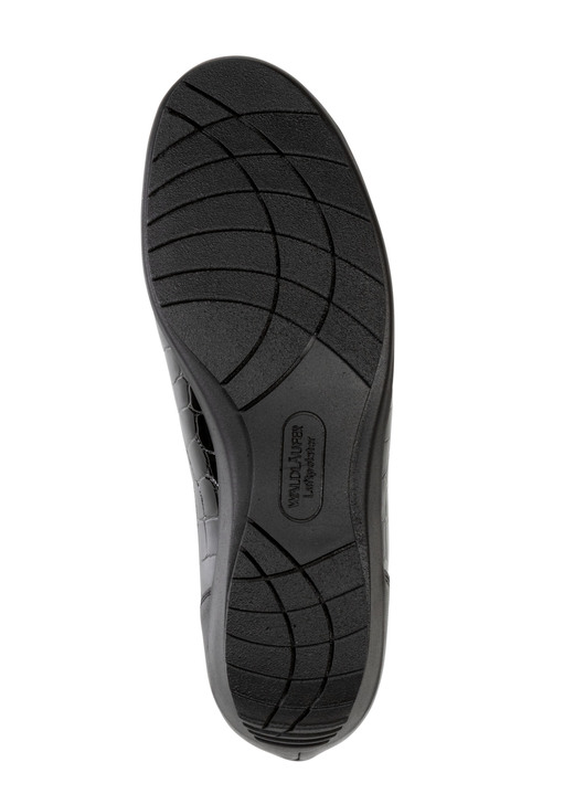 Komfortschuhe - Waldläufer Slipper aus krokogeprägtem Lackleder und Nappaleder, in Größe 4 1/2 bis 9, in Farbe SCHWARZ Ansicht 3