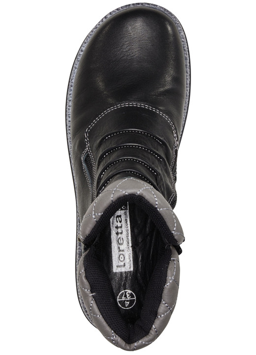 Komfortschuhe - ELENA EDEN Bootie mit pfiffiger Ziersteppung, in Größe 036 bis 042, in Farbe SCHWARZ-GRAU Ansicht 2