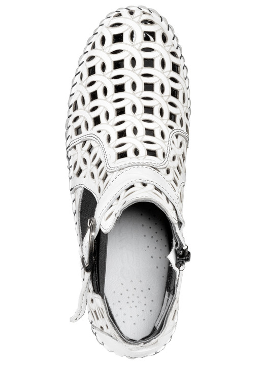 Komfortschuhe - Gemini, sommerliche Damen-Boots, Weite G, mit herausnehmbarem Fußbett, in Größe 035 bis 042, in Farbe WEISS-SCHWARZ Ansicht 3